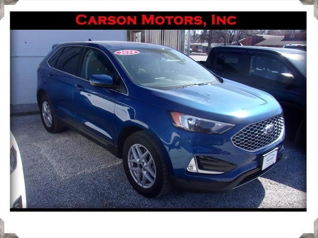 2024 Ford Edge SEL in Blue — front three-quarter view