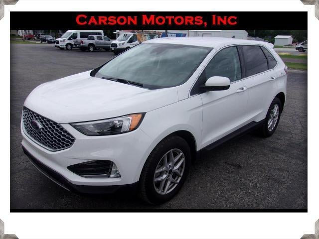 2024 Ford Edge SEL in White — front three-quarter view