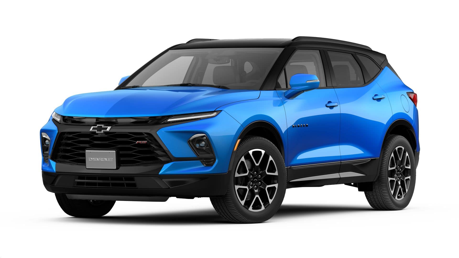 2026 Chevrolet Blazer RS in Riptide Blue Metallic — front three-quarter view